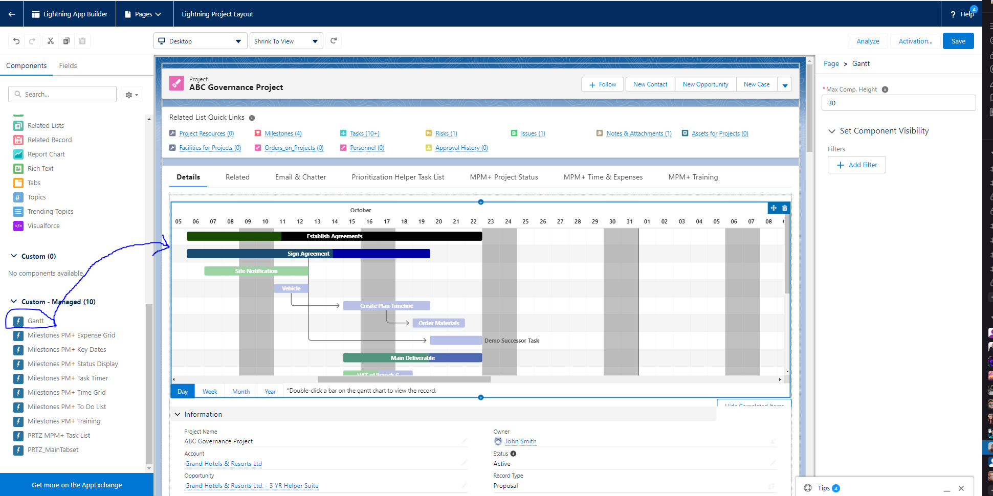 How to add the Lightning Gantt to the page layout | Salesforce App Help  Center | Passage Technology